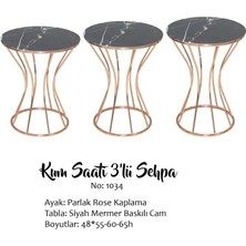 Bengi Ticaret Brc Kumsaat Model Zigon Siyah Mermer Temper Cam Çelik Roza  Renk Kaplama El Yapım