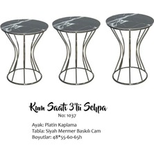 Bengi Ticaret Brc Kumsaat Zigon Model Siyah Mermer Temper Cam Metal Platin  Renk Kaplam Elyapım