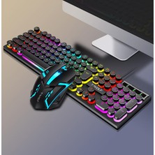 Valkyrie T-Wolf TF270 Rainbow Rgb Mekanik Hisli Gaming Klavye Mouse Seti Punk Keycap Ingilizce