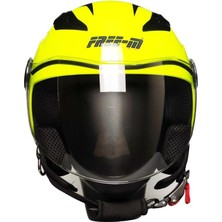 Ebakbak  Motosiklet Yarım Camlı Çocuk Kaskı Ce Sertfikalı Abs Matreıl Motor Kaskı Dog Yellow