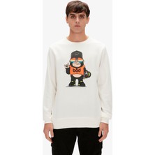 Bad Bear Funky Crewneck Erkek Beyaz Sweatshirt 23.02.12.014-C04