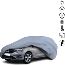 Teksin Dacia Logan 3 (2020-) Araba Brandası Su Geçirmez Miflonlu 4 Mevsim Kullanıma Uygun