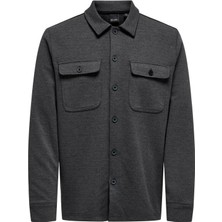 Only & Sons Erkek Onsnewkodyl Çift Cep Detaylı Uzun Kol Gömlek 22021279 Koyu Gri