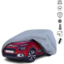 Teksin Citroen C3 3 (2016-) Araba Brandası Su Geçirmez Miflonlu 4 Mevsim Kullanıma Uygun