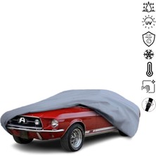 Teksin Ford Mustang 1 Araba Brandası Su Geçirmez Miflonlu 4 Mevsim Kullanıma Uygun