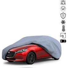 Teksin Mazda 2 3 Dj (2014-2022) Araba Brandası Su Geçirmez Miflonlu 4 Mevsim Kullanıma Uygun