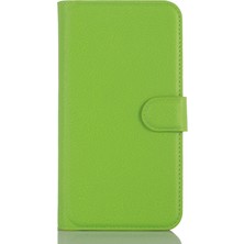 Seashell Digital Samsung Galaxy J3/j3 (2016) Için Litchi Skin Deri Cüzdan Kılıf Kapağı Katlanabilir Stand Tasarım - Yeşil (Yurt Dışından)