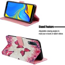 Seashell Digital Desen Baskı Işık Noktası Dekor Deri Cüzdan Kapağı Samsung Galaxy A7/A750 - Kırmızı (Yurt Dışından)