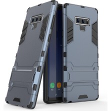 Seashell Digital Samsung Galaxy Note 9 - Kickstand ile Cool Guard Plastik+Tpu Hibrit Kılıf Aksesuarı - Koyu Mavi (Yurt Dışından)