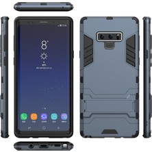 Seashell Digital Samsung Galaxy Note 9 - Kickstand ile Cool Guard Plastik+Tpu Hibrit Kılıf Aksesuarı - Koyu Mavi (Yurt Dışından)