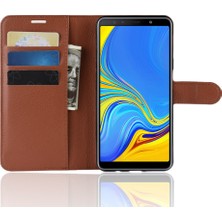 Seashell Digital Cüzdan Stand Tasarımı ile Samsung Galaxy A7 Için Litchi Skin Pu Deri Koruma Telefon Kabuğu - Kahverengi (Yurt Dışından)