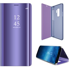 Seashell Digital Samsung Galaxy S9 G960 Kaplamalı Ayna Yüzey Bilgileri Görüntüleme Deri Akıllı Kabuk - Mor (Yurt Dışından)