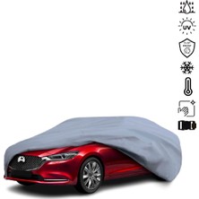 Teksin Mazda 6 3 Sedan Araba Brandası Su Geçirmez Miflonlu 4 Mevsim Kullanıma Uygun