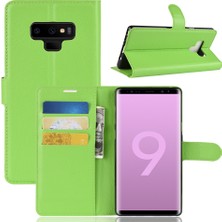 Seashell Digital Litchi Doku Cüzdan Stand Samsung Galaxy Note 9 - Yeşil (Yurt Dışından)