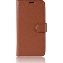 Seashell Digital Litchi Doku Cüzdan Stand Samsung Galaxy Note 9 - Brown Için (Yurt Dışından)