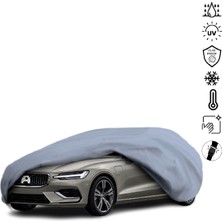 Teksin Volvo V60 1 Station Wagon (2010-2018) Araba Brandası Su Geçirmez Miflonlu 4 Mevsim Kullanıma Uygun