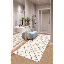 Confidence Home Makinede Yıkanabilir Kaymaz Taban Leke Tutmaz Modernkesme Yolluk Mutfak Yolluk Halı Yolluk