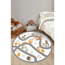 Confidence Home Makinede Yıkanabilir Kaymaz Taban Leke Tutmaz Beyaz Bebek ve Çocuk Odası Halısı
