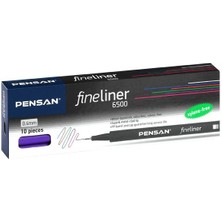 Pensan Fineliner Keçe Uç Kalem Kırmızı 6500 10'lu Paket Pensan