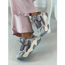 Shoemark Cool Bağcıklı Gri Kadın Sneaker