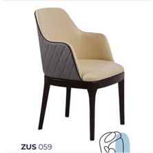 Sandalye ST Zus059 Kolçak Model Gri-Bej Jaguar-Suni Deri Kumaş Ort Oturum El Yapım