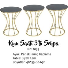 Bengi Ticaret Brc Zigon Kumsaat Model Şık Düz Siyah Temper Cam Metal Gold Renk Kaplam El Yapım