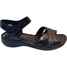 Ceylanlar Ayakkabı 101 Kadın Siyah Hakiki Deri Sandalet