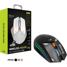 Zuidid Bwm1 USB Alıcılı 2.4g Rgb Işıklı Şarj Edilebilir Optik Kablosuz Mouse