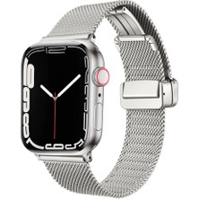 MobaxAksesuar Apple Watch 10 42mm - 38/40/41mm Kordon Klipsli Metal Hasır Kordon 85 2/3/4/5/6/se/7/8/9
