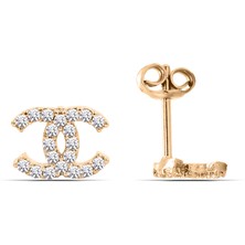 Parmas Design Kadın C Tasarım 925 Ayar Gümüş Rose Küpe