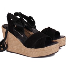 Fitbas 7007 008 Kadın Siyah Büyük & Küçük Numara Sandalet