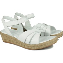 Fitbas 1818 468 Kadın Beyaz Sandalet Büyük & Küçük Numara Terlik