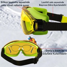 Kayak Gözlüğü Değiştirebilir Camlı Antifog Güneş Kar Gözlük Sarı Snowboard Glasses Gözlük