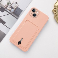 Apple iPhone 14 Uyumlu Kılıf Zebana Kartlıklı Sweet Yumuşak Silikon Kılıf Rose Gold