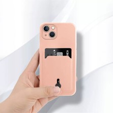 Apple iPhone 14 Uyumlu Kılıf Zebana Kartlıklı Sweet Yumuşak Silikon Kılıf Rose Gold