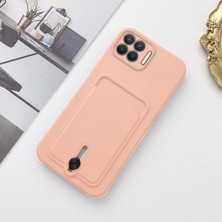 Oppo Reno 4 Lite Uyumlu Kılıf Zebana Kartlıklı Sweet Yumuşak Silikon Kılıf Rose Gold