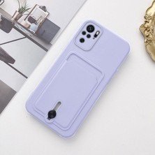 Xiaomi Redmi Note 10 Uyumlu Kılıf Zebana Kartlıklı Sweet Yumuşak Silikon Kılıf Lila