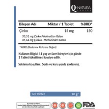 Q Natura Series Çinko 60 Tablet