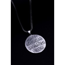 Osmanlı Gümüş Nazar Dualı 925 Ayar Erkek Kolye Zincir 65 cm Uzunlukta Ayetel Kürsi Temalı