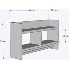 Ekinoks Home Banyo Mutfak Duvar Rafı Dekoratif Askılık, Düzenleyici, Çok Amaçlı Dolap
