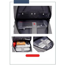 Manhao Iş Çantası USB Şarjlı Okul Çantası Seyahat Suya Dayanıklı Laptop Çantası Sırt Çantası Sırt Çantası (Yurt Dışından)