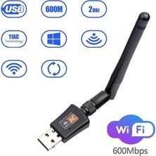 Life Teknoloji Platoon PL-9334 600MBPS Antenli 2dbi USB Wifi Kablosuz Alıcı Adaptör Wlan