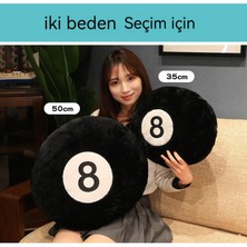 Luxix Siyah Sekiz Bilardo Işlemeli Yazı Tipi Yumuşak Peluş Yastık Oyuncak Minder Minder Kuş Minderi Tatami Minder Doğum Için (Yurt Dışından)