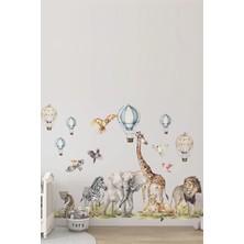 Kt Grup Büyük Boy Safari Hayvanları Duvar Sticker Seti