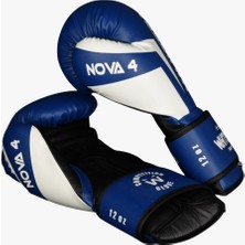 Whiteface Nova4 Boks-Kickboks-Muay Thai  (Kickboks Müsabaka) Eldiveni (Mavi-Beyaz) 8-10-12 Oz.  ​