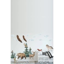 Kt Grup Vahşi Orman Hayvanları Modern Duvar Sticker Seti