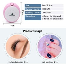 Yanlış Kirpik Kirpik Kurutucu Mini USB Fan Klima Blower Kirpik Uzatma Araçları 1 Adet Şarj Edilebilir Fan | Yanlış Kirpik Aksesuarları (Pembe) (Yurt Dışından)