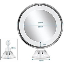 Beautural 10X Büyüteçli Makyaj Aynası LED Işıklı 1 Küresel Mafsal 360 Ayarlanabilir Ataşman Taşınabilir Kozmetik Ayna, Banyo, Seyahat Için Jiujiuso (Yurt Dışından)