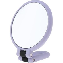 Double Sided Magnification Hand Held Makeup Mirror With Stand, Women Travel Folding Compact Mirror - Purple, 2x Magnifying (Yurt Dışından)