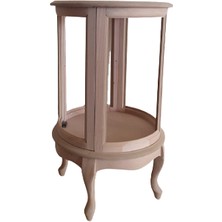 Bengi Ticaret Gümüşlük Yuvarlak Model 78 cm Ham Kayın Lükens Aslan Ayak 1raf Kutu Sevk El Yapım